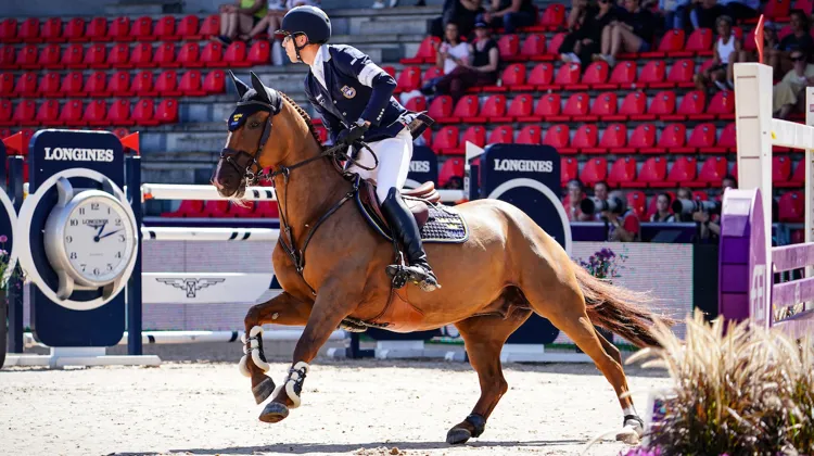 Les champions du monde et lauréats de la finale de la Coupe du monde Henrik von Eckermann et King Edward.