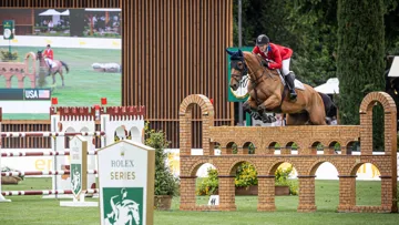 McLain Ward et High Star Hero sur l’ultime ligne du parcours d’Uliano Vezzani. 