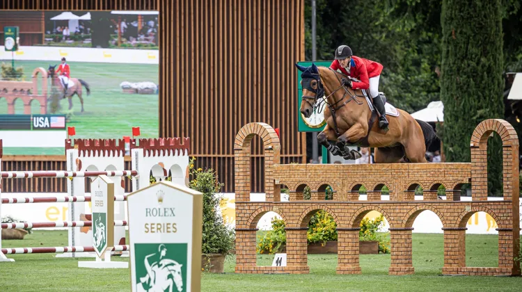 McLain Ward et High Star Hero sur l’ultime ligne du parcours d’Uliano Vezzani. 