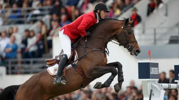 Ici au CSIO 5* de La Baule, Conrad de Hus a été l'un des fleurons du haras de Xavier Marie sous la selle de Gregory Wathelet