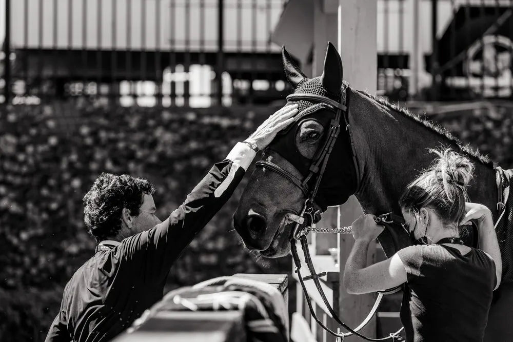 Vital, son cavalier et sa groom.