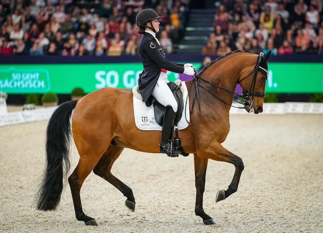 Cathrine Dufour et Vamos Amigos, deuxièmes pour leur toute première apparition en finale de la Coupe du monde.
