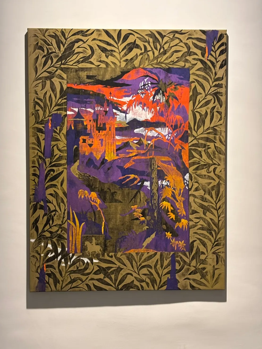 Arnaud Rochard, 2024, Vuelta al Castillo, linogravure et huile sur toile