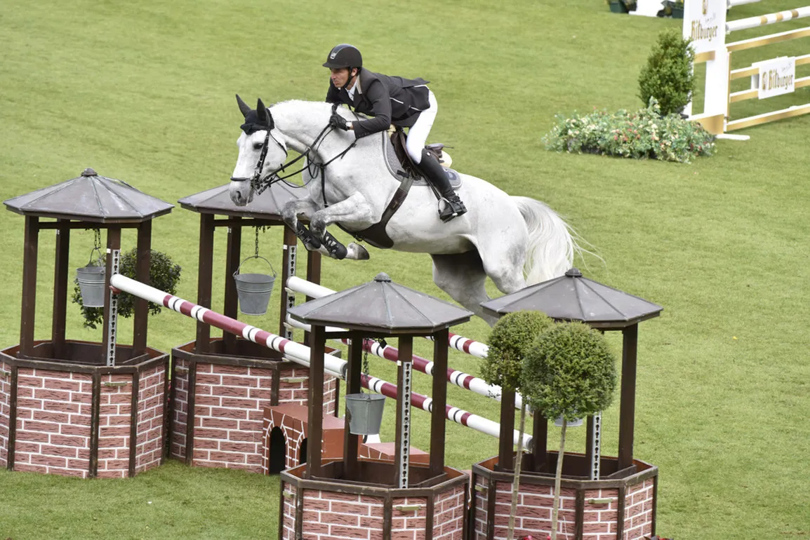 Steve Guerdat et Nasa, deuxièmes du Grand Prix CSIO 5* de Calgary en 2013.