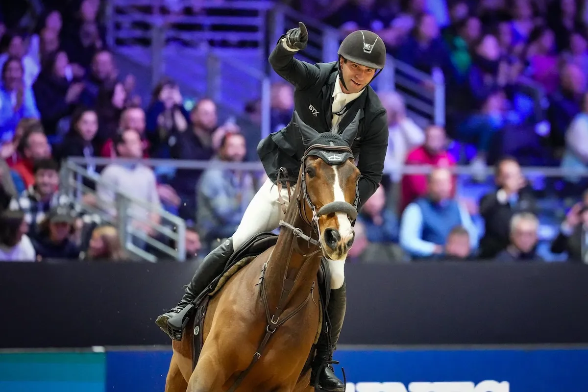 Julien Anquetin et Blood Diamond du Pont, quatrièmes lors de l’étape lyonnaise de la Coupe du monde Longines, en novembre.