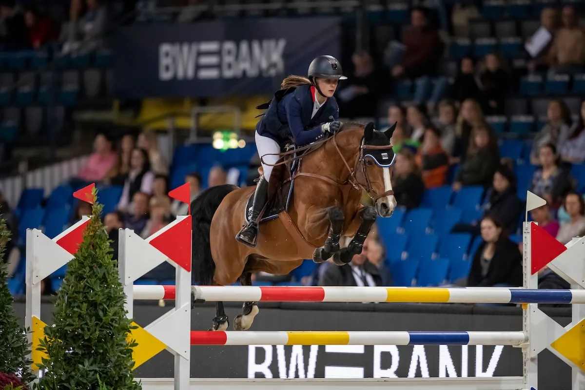 Romane Orhant et Quabar des Monceaux lors du German Masters à Stuttgart en 2018
