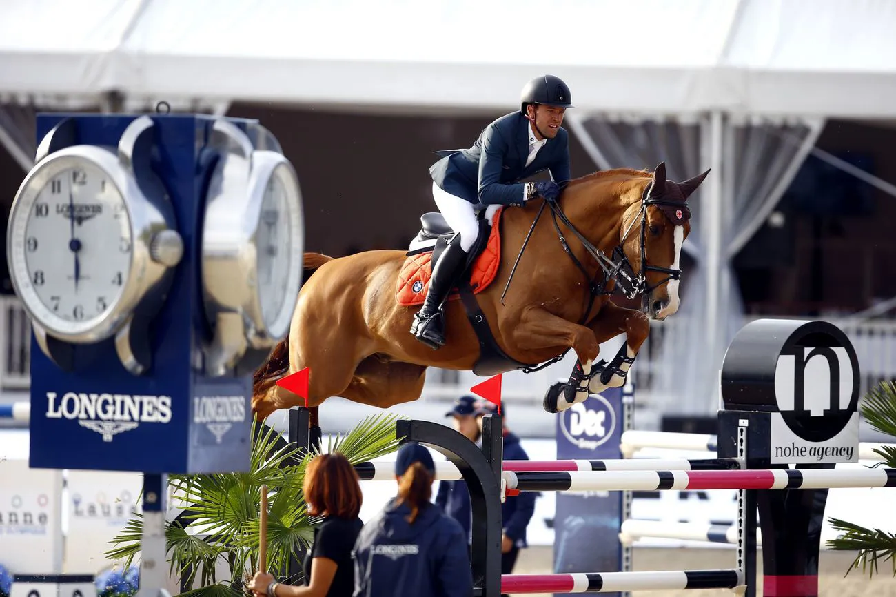 Récent vainqueur du Grand Prix 5* d'Ascona avec Pénélope Leprevost, Gain Line est passé par les écuries de Simon Delestre.