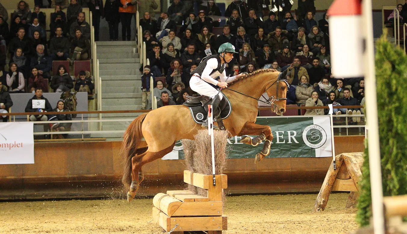 Propriano de l'Ébat et Luc Chateau, lauréats du Cross indoor de Saumur samedi soir.