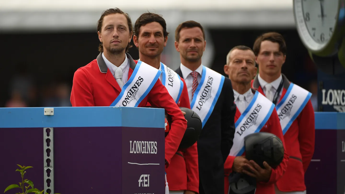 L'équipe suisse sur le podium de Saint-Gall. 