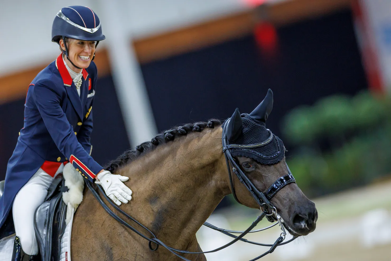 Ici à la sortie de leur Grand Prix d'hier, Charlotte Dujardin et Alive And Kicking ont réalisé une nouvelle très belle prestation ce samedi