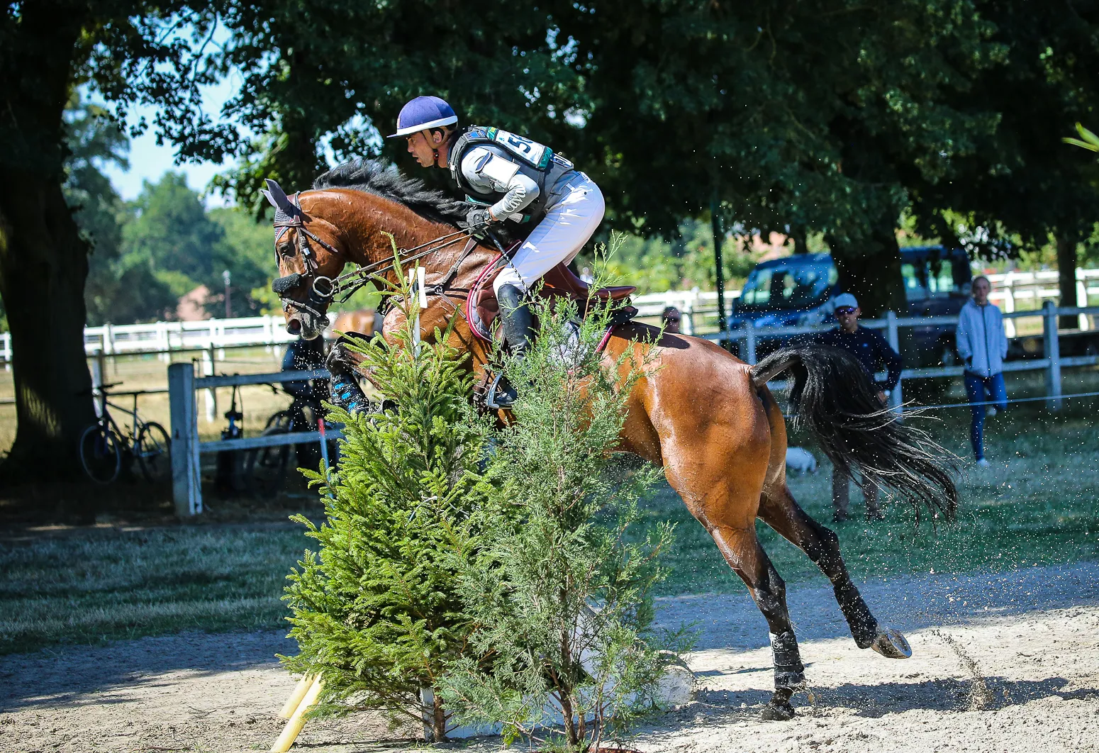 Dixième du CCI 3*-S à Marnes-la-Coquettes, Vidocq de Tael et Mathieu Lemoine continuent à faire connaissance. 