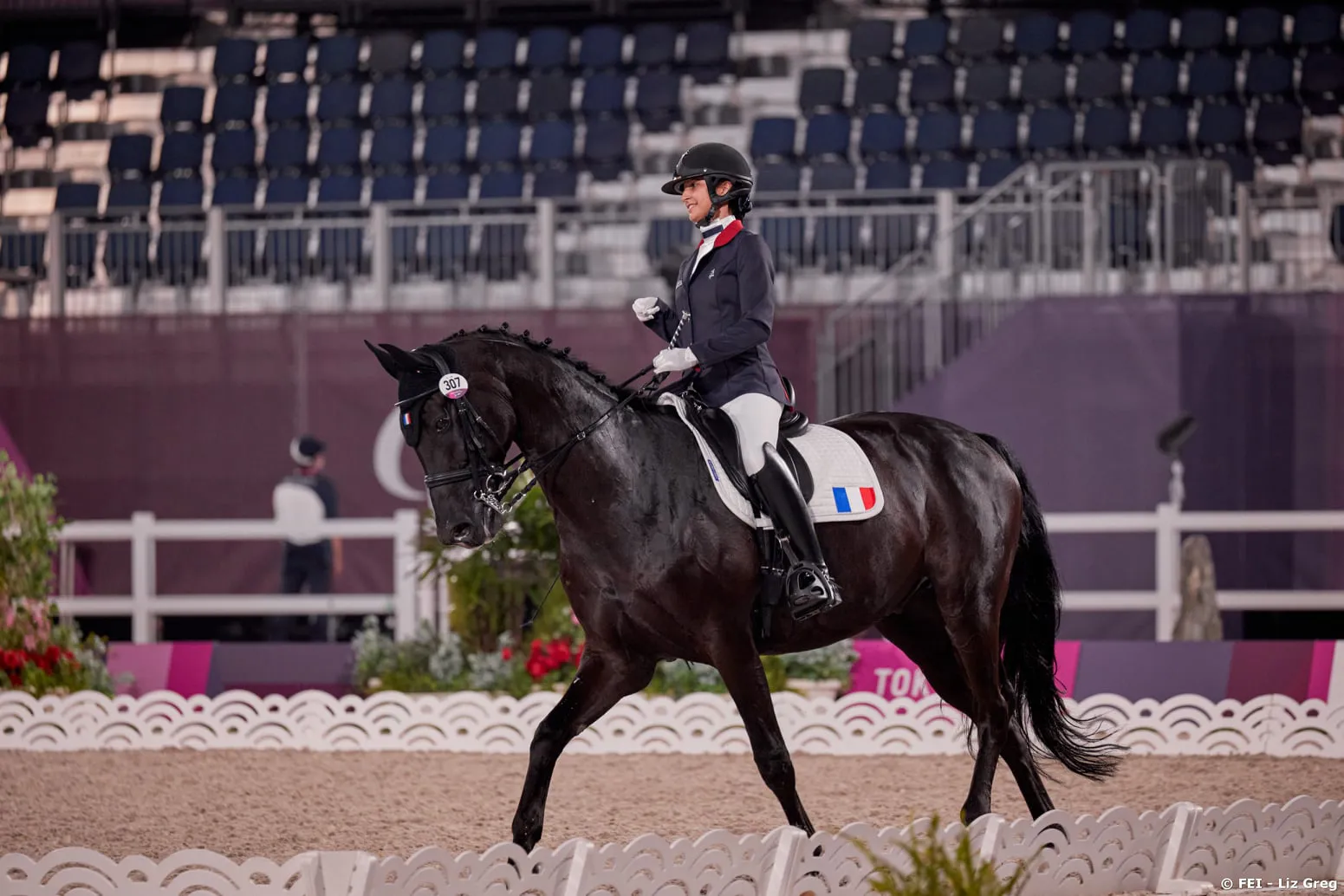 Chiara Zenati et Swing Royal*IFCE ont réalisé la meilleure performance de l'équipe de France et prendront le départ de la reprise libre en Grade III demain.