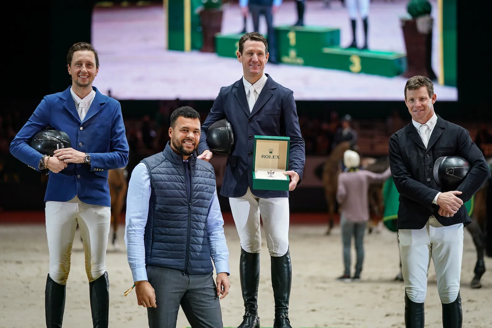 McLain Ward, Martin Fuchs et Shane Sweetnam ont été félicités par l’ex-tennisman français Jo-Wilfried Tsonga.