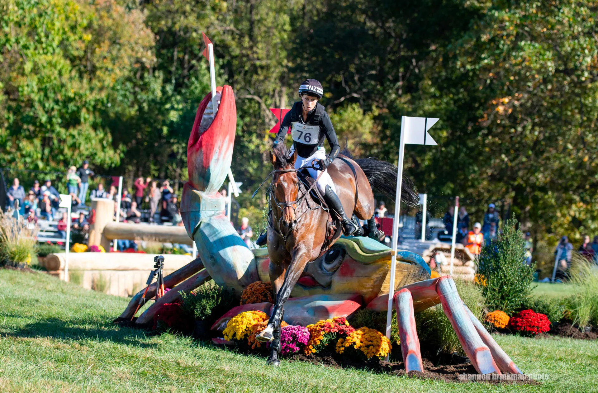 En tête après le cross, la Néo-Zélandaise Monica Spencer s’est contentée de la deuxième place avec son Pur-sang Artist.
