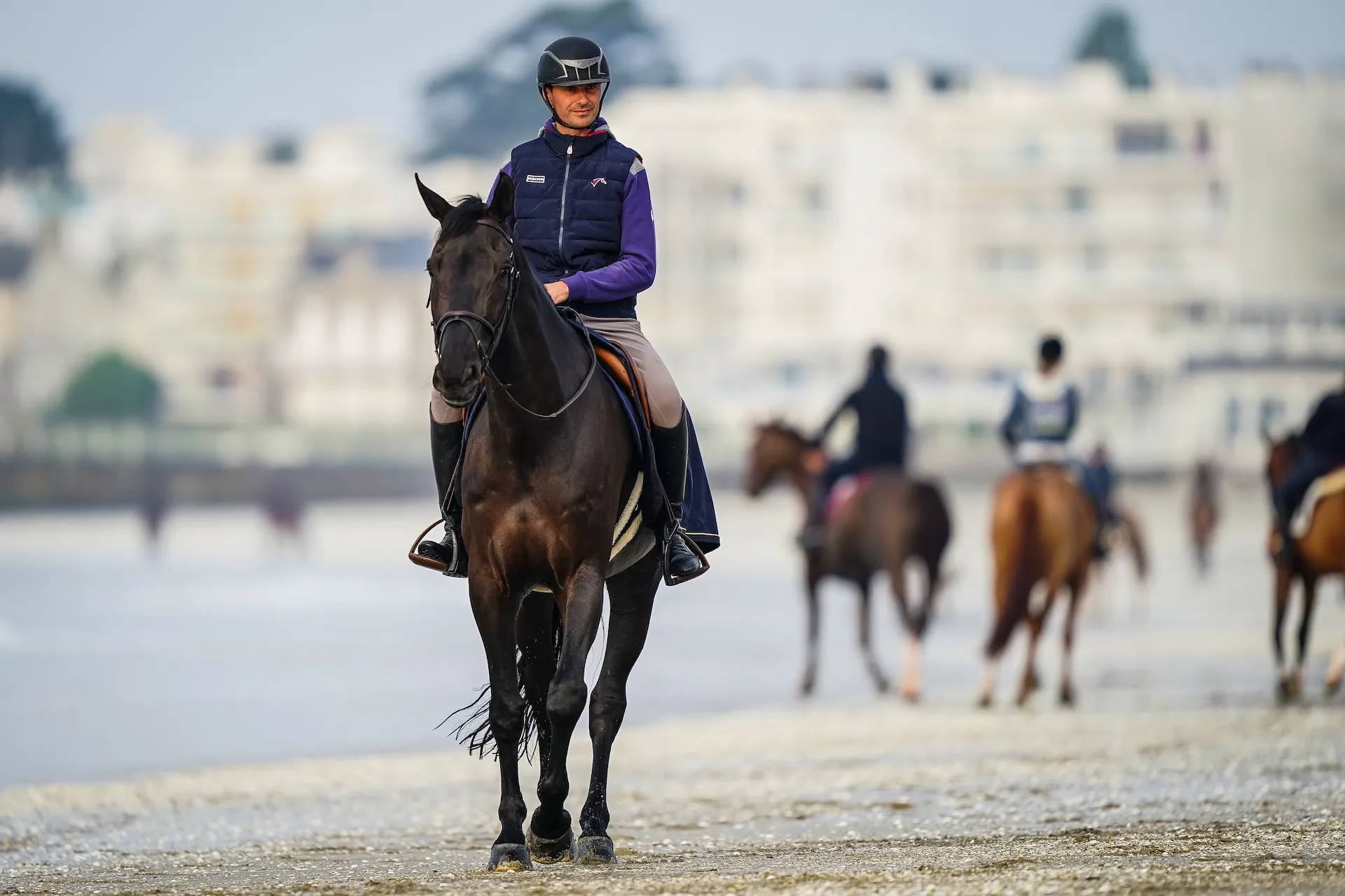 Chaque année, en marge du Jumping international de La Baule, Ilex VP était un adepte de la sortie plage du matin. 