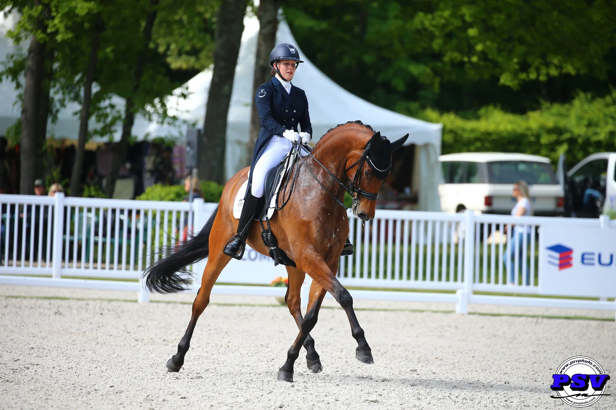 Cathrine Dufour place de grands espoirs en Vamos Amigos, ici lors du CDI 3* de Compiègne fin mai.