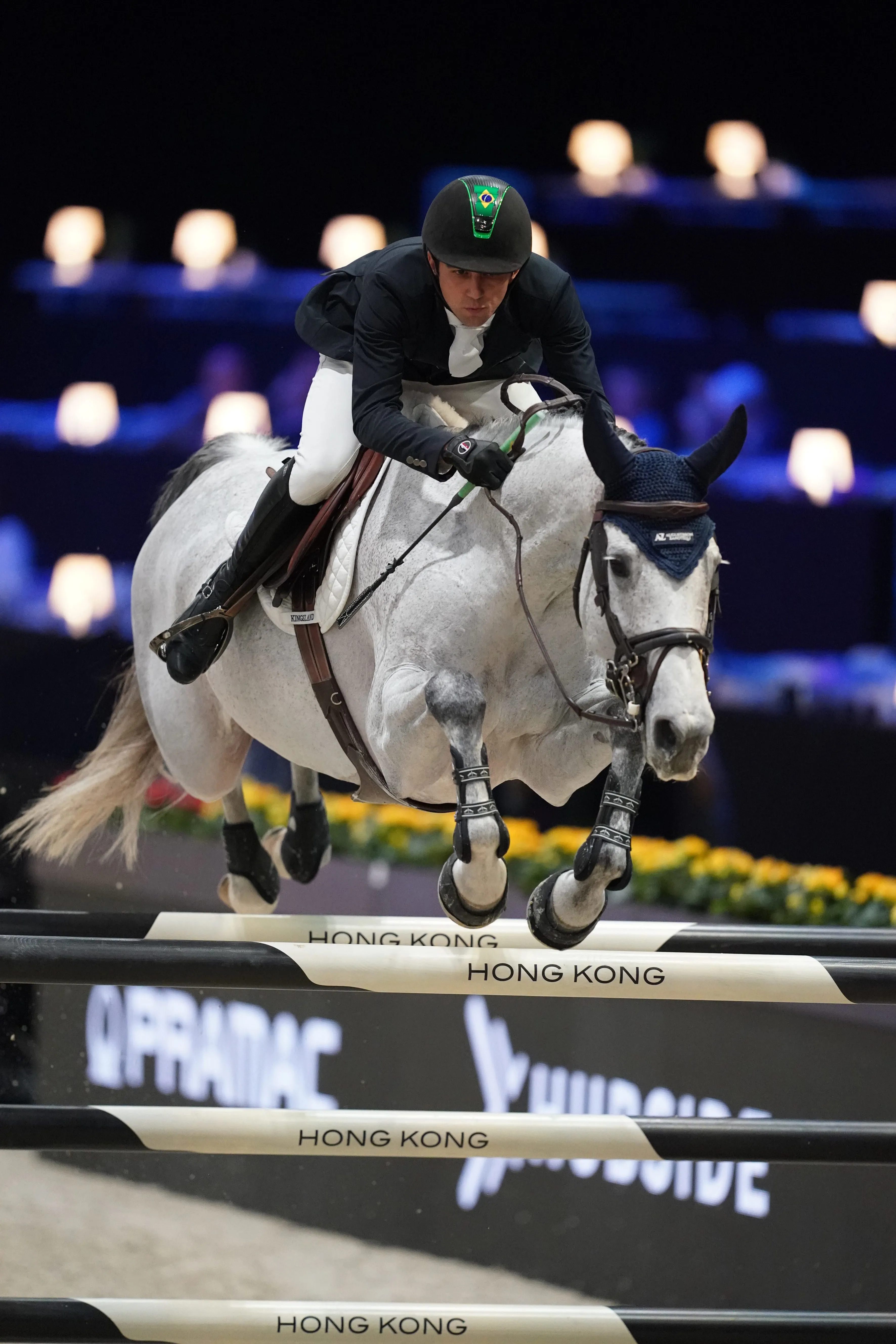 Marlon Módolo Zanotelli et Sweet Tricia hier lors de leur victoire dans l'épreuve d'ouverture du Longines Masters.