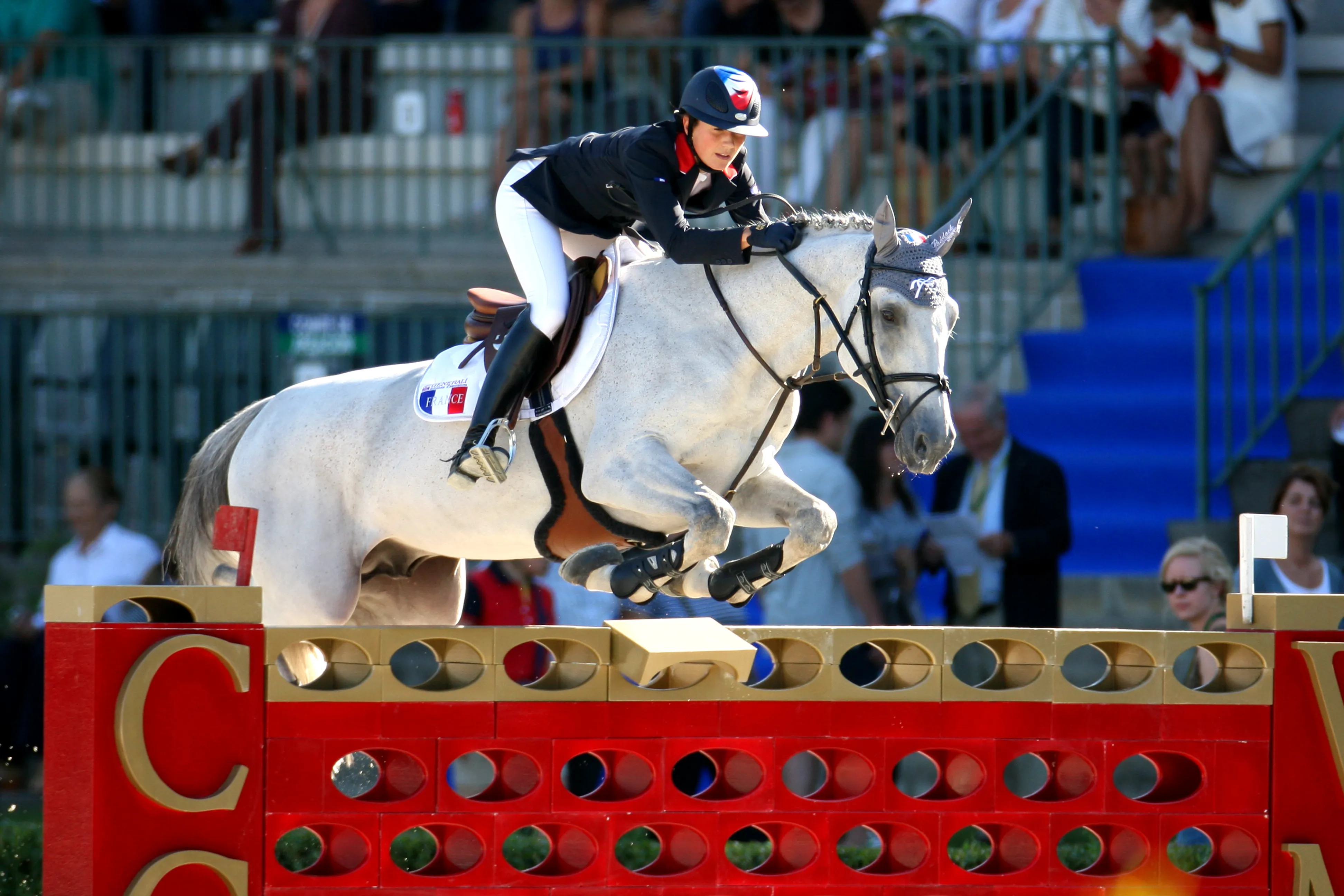 Mylord Carthago et Pénélope Leprevost aux championnats d'Europe de Madrid, en 2011.