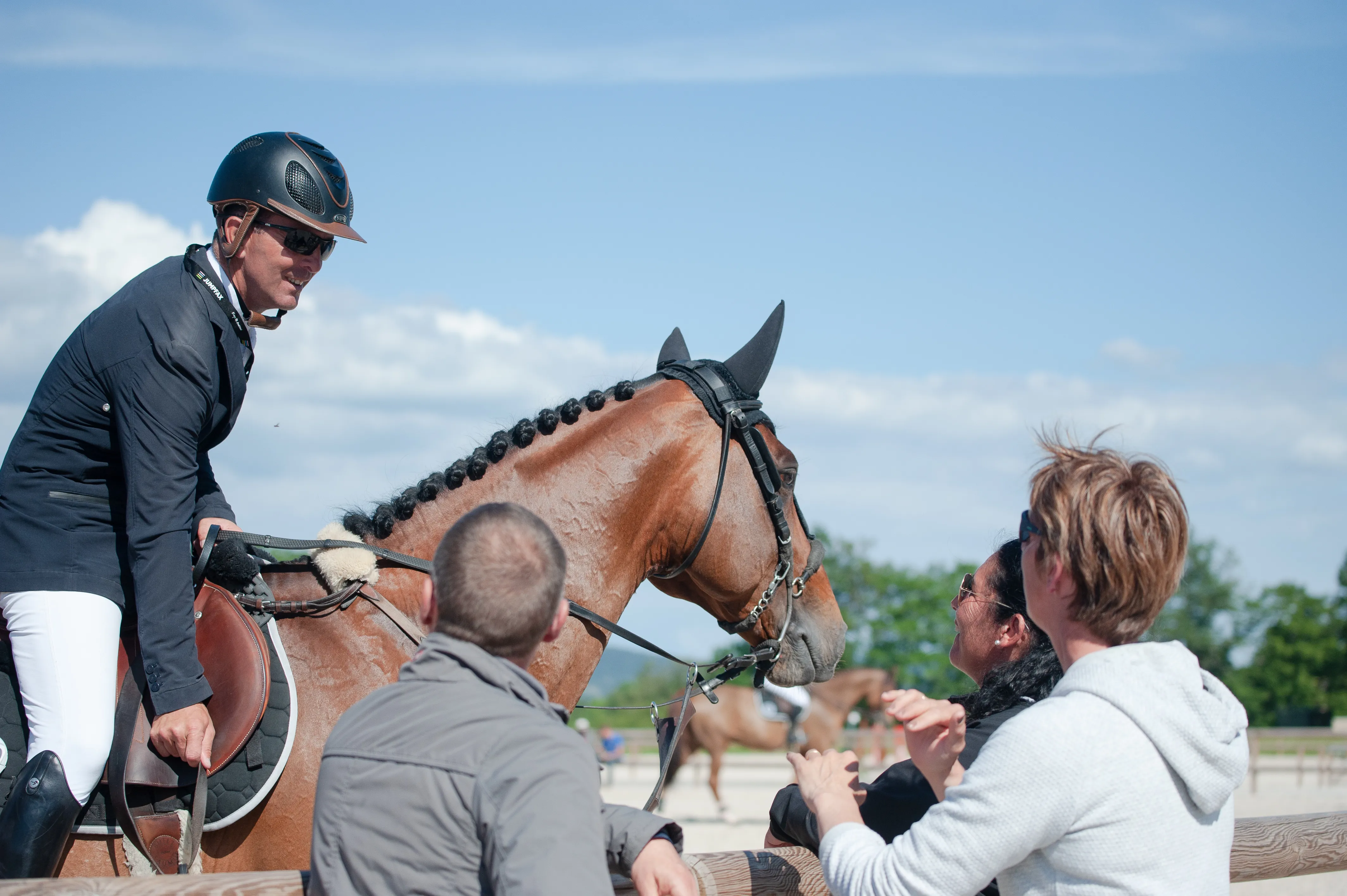 Laurent Goffinet et son entourage, ravis du comportement d'Atome des Étisses.