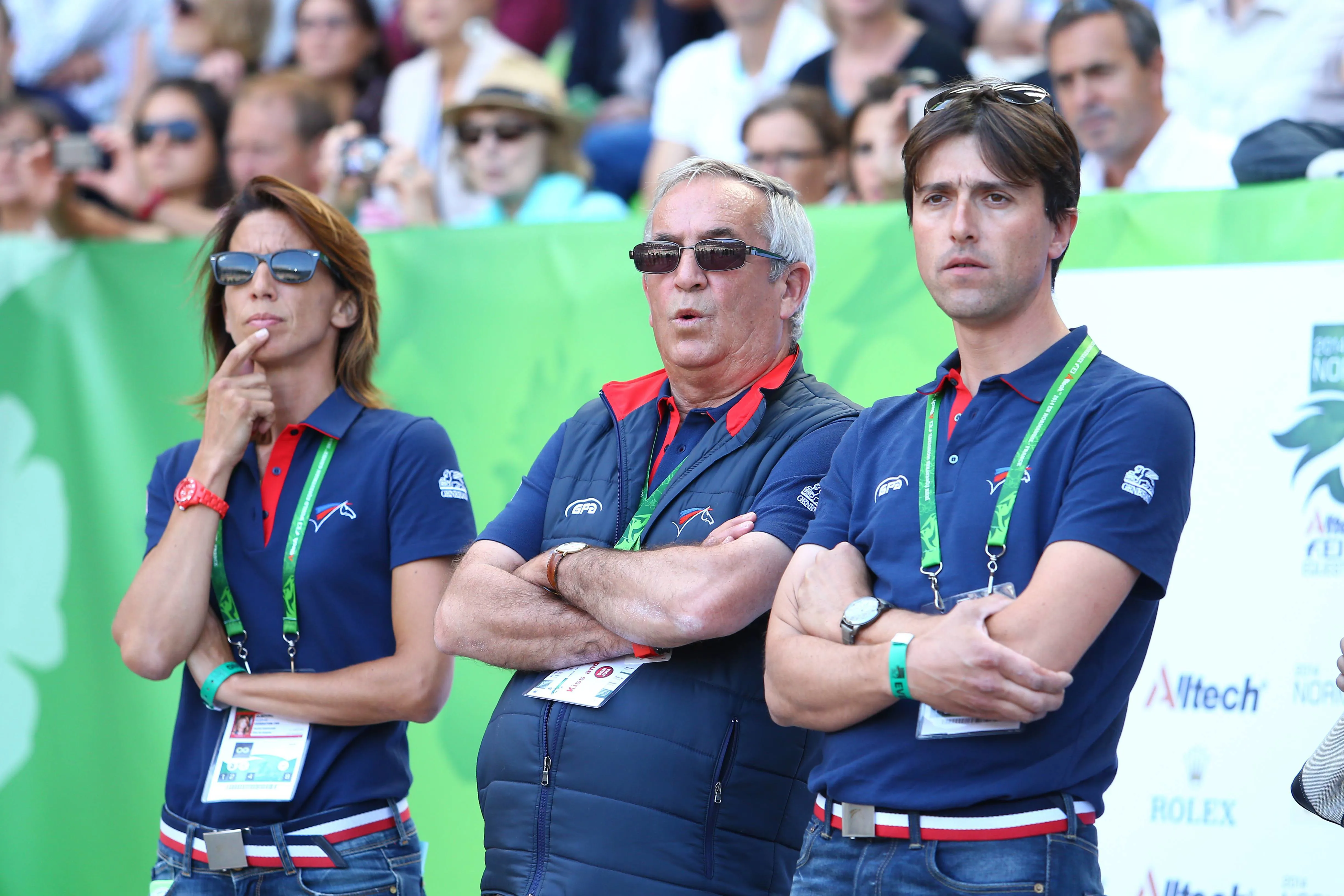 Ici aux côtés de Philippe Guerdat et Jérome Thévenot, Sophie Dubourg veillera avec attention sur les performances des Bleus en lice pour Tryon dans les prochaines semaines.