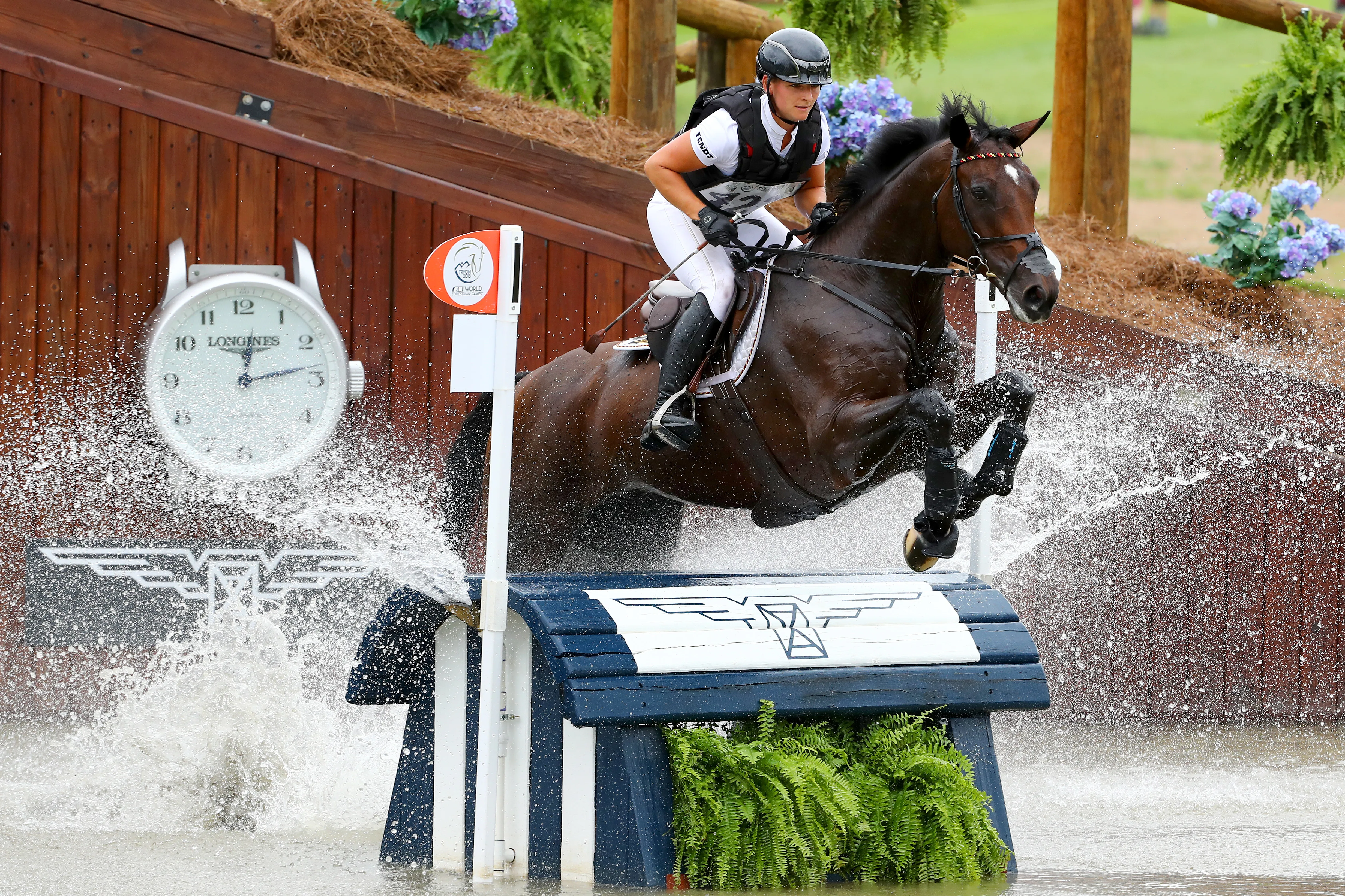 Julia Krajewski et Chipmunk lors du cross des JEM de Tryon en 2018.