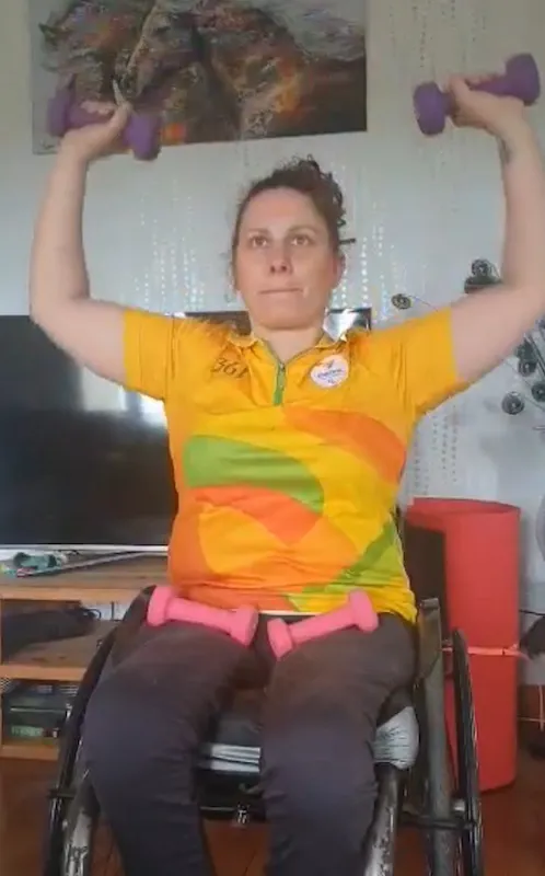 Céline Gerny suit un programme sur mesure adapté par son coach sportif.