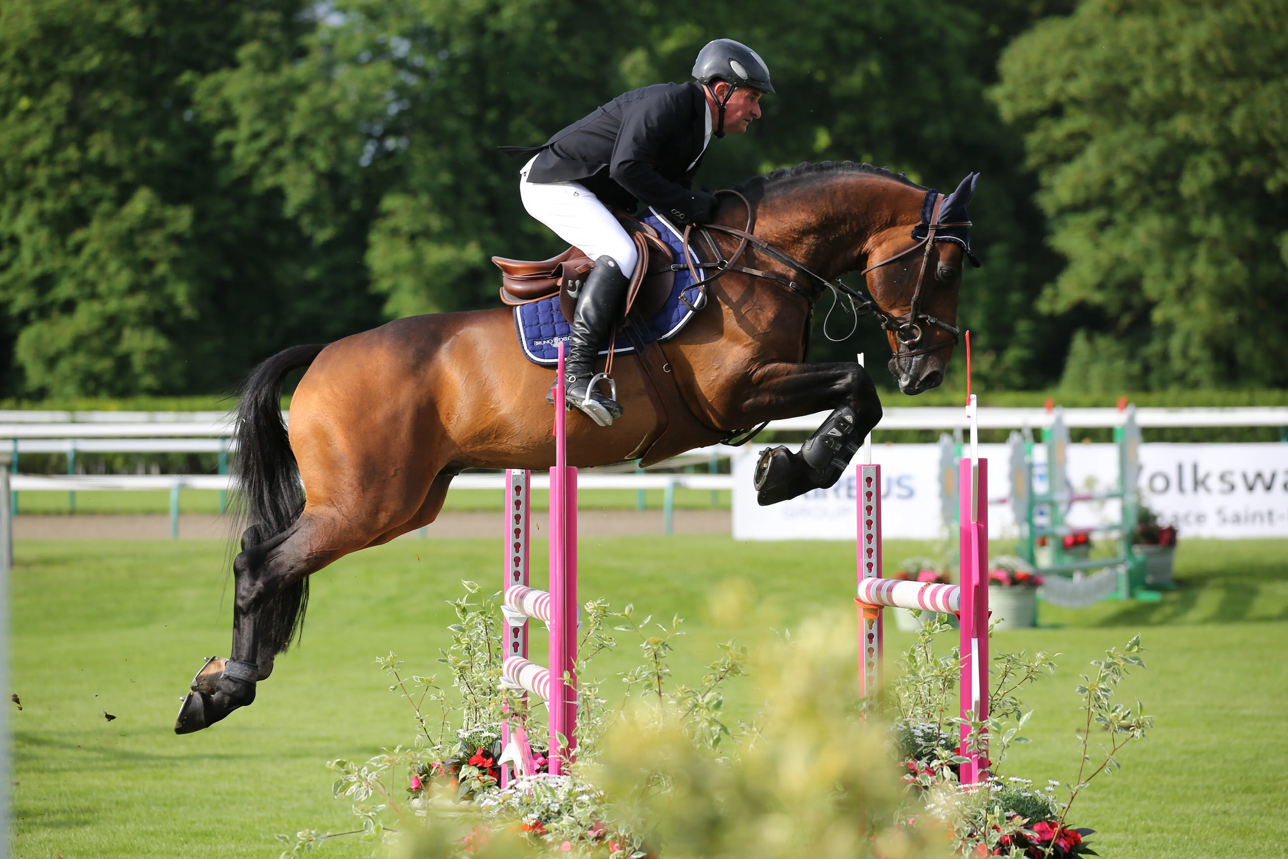 Vick Manciais est ici sur la piste de Chantilly pour un CSI Jeunes Chevaux avec Jacques Bonnet, en 2016.