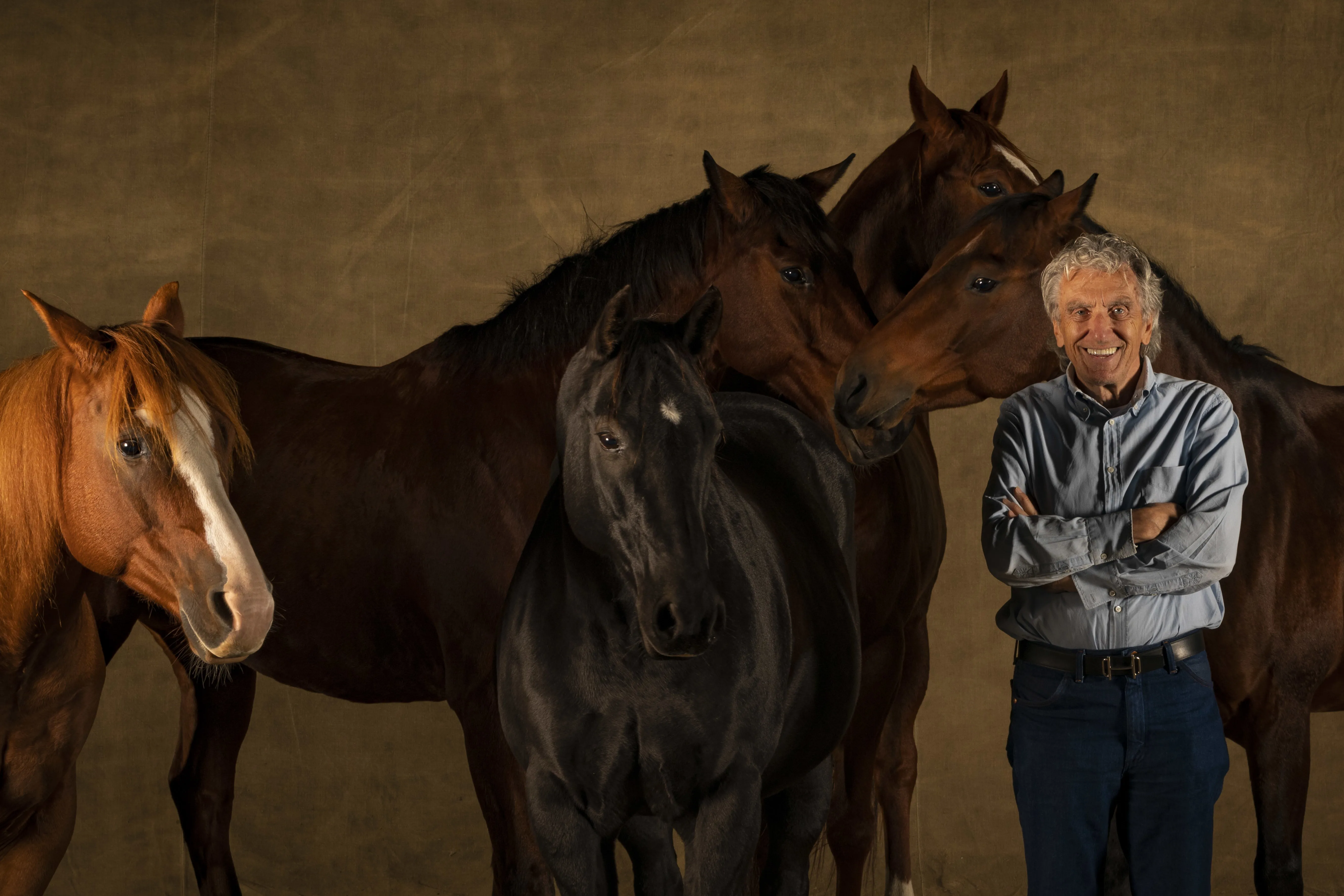 William Kriegel, fondateur du haras de la Cense, pose ici devant l’objectif de Yann Arthus-Bertrand.