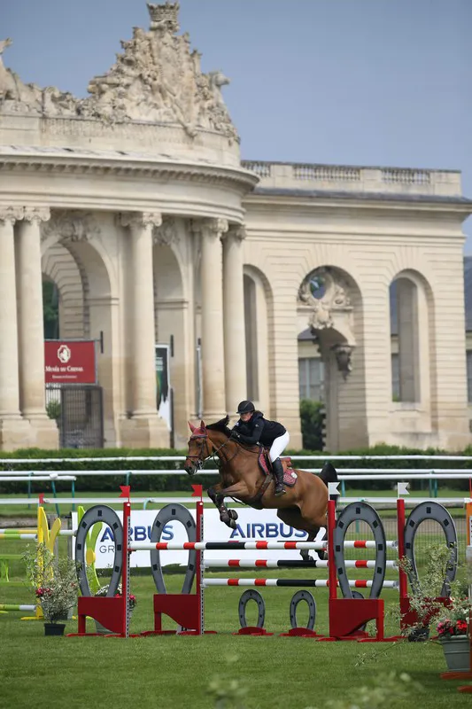 Vital Chance*de la Roque, ici à Chantilly sous la selle d'Adeline Hécart.