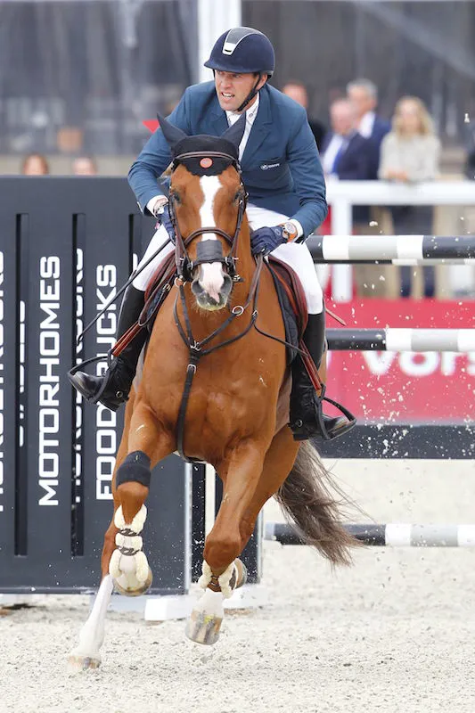 À seulement onze ans, Chesall (ici au CSI 5* de Knokke) a déjà bien contribué à la place de numéro un mondial de Simon Delestre.