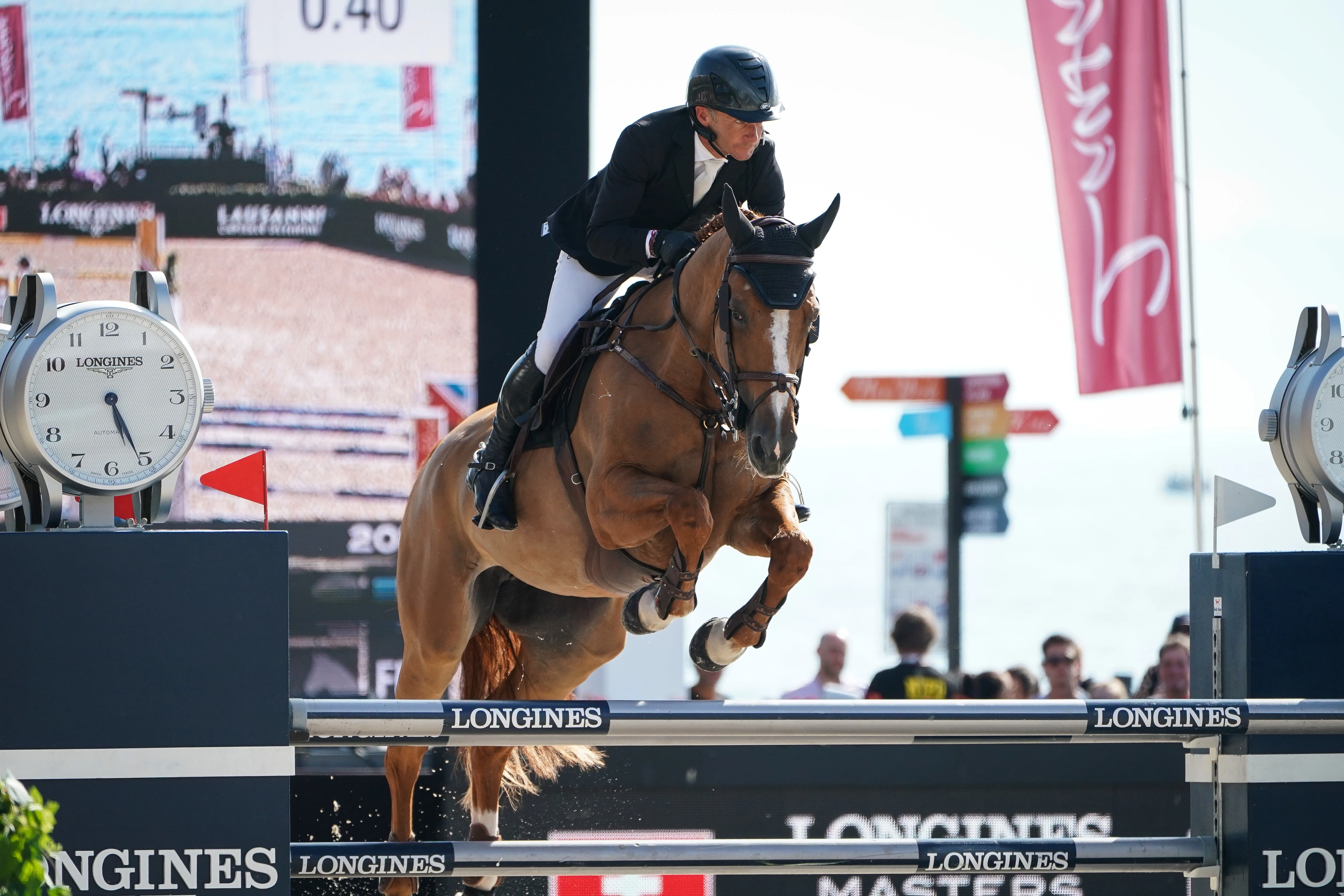 Thierry Rozier et Venezia d'Écaussinnes dans le Grand Prix du Longines Masters de Lausanne.