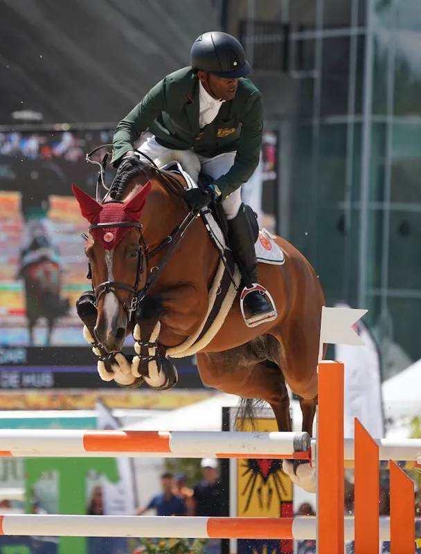 Brooklyn de Hus avec le Marocain Abdelkebir Ouaddar en 2019 à Megève.