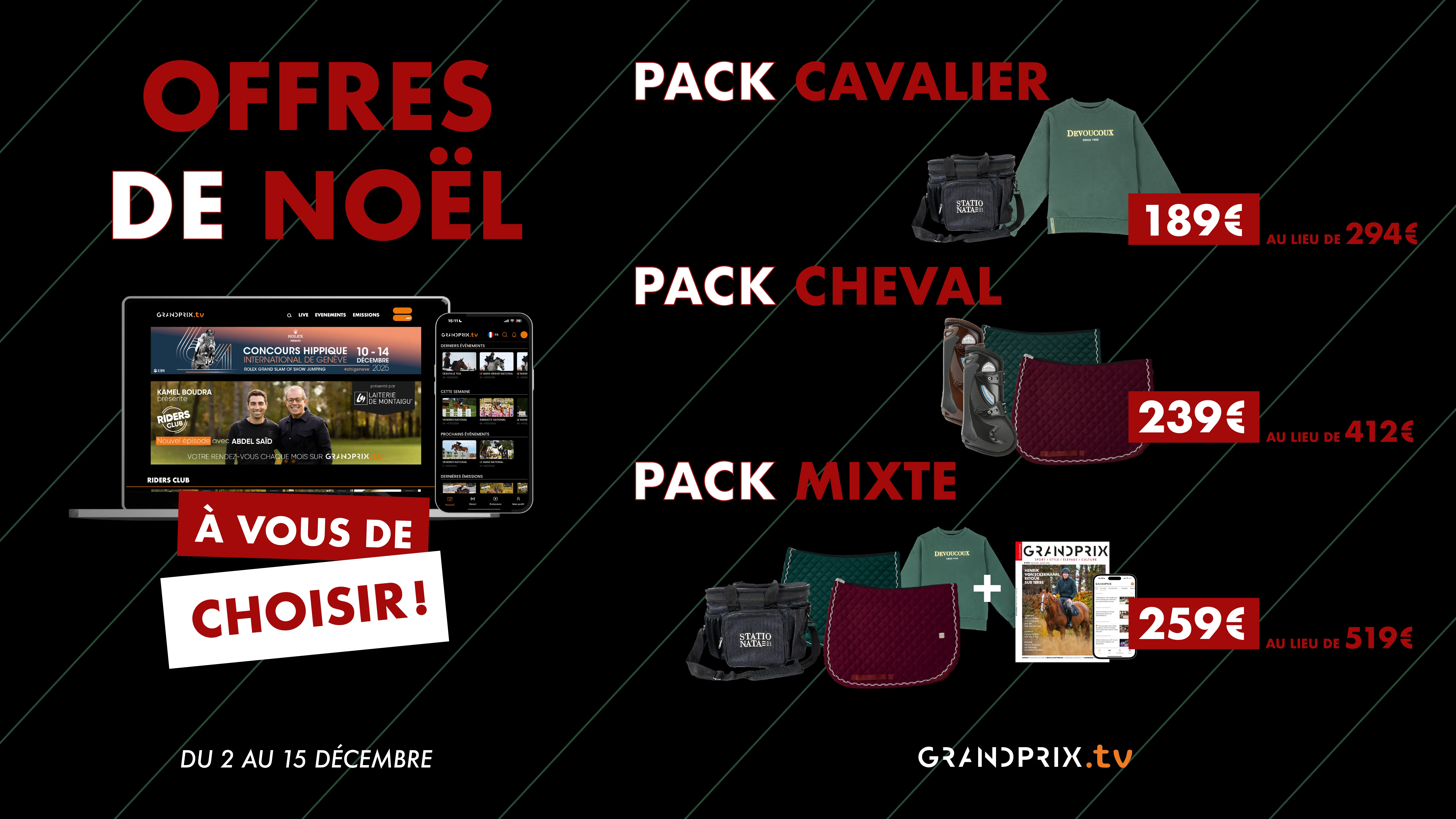 Les packs de Noël GRANDPRIX.tv