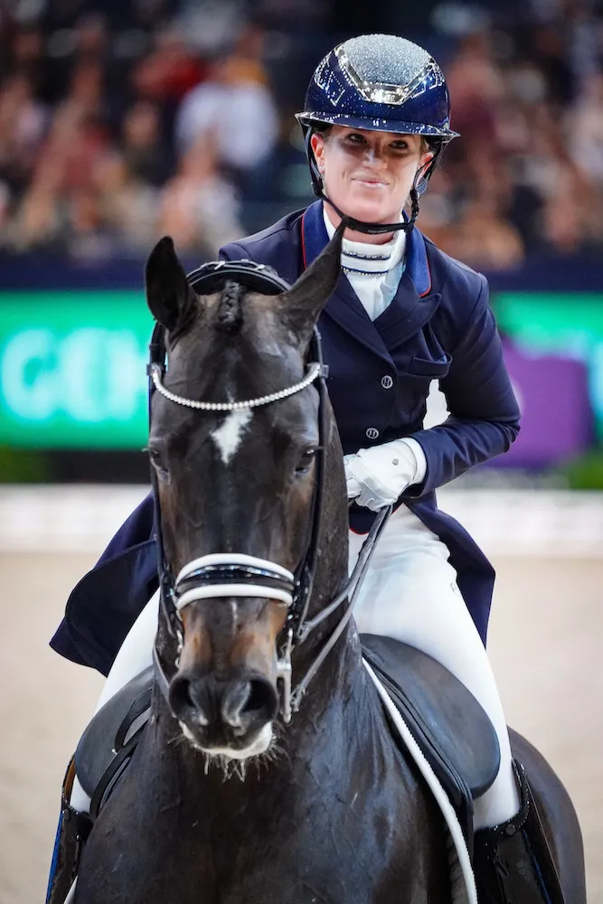 Morgan Barbançon-Mestre et Sir Donnerhall II, septièmes de leur troisième finale de la Coupe du monde commune.