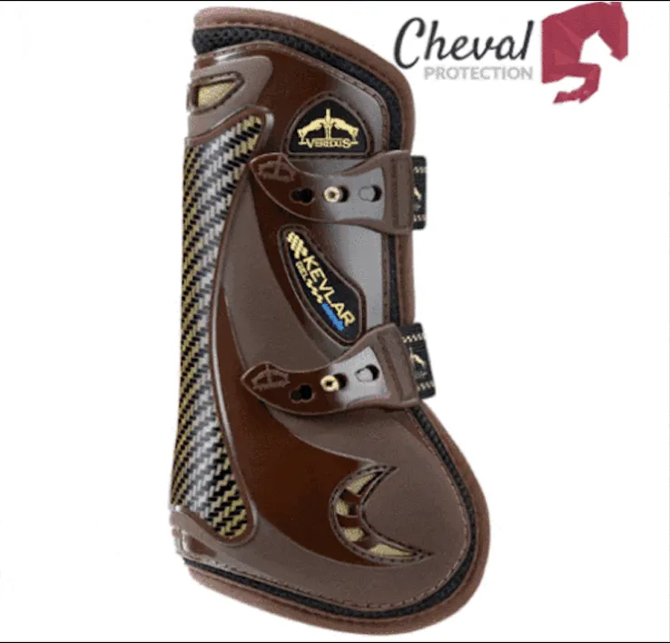 Guêtres Veredus "Kevlar Gel Vento", Étriers Rid-up "plus" (bleus) et "fun" (bordeaux), Étrier Flex-on "Safe-On" (gris) et tapis GEM "Granit"