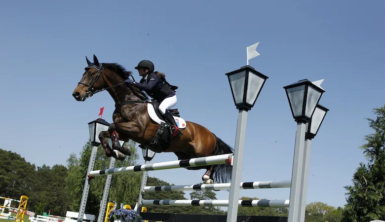 Lou Champion a été la seule cavalière française à livrer un parcours sans faute