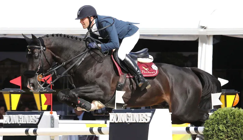 Parmi ses nombreuses performances en Grand Prix, Qlassic Bois Margot a notamment terminé troisième du Grand Prix CSI 5* de Londres, l’été dernier.