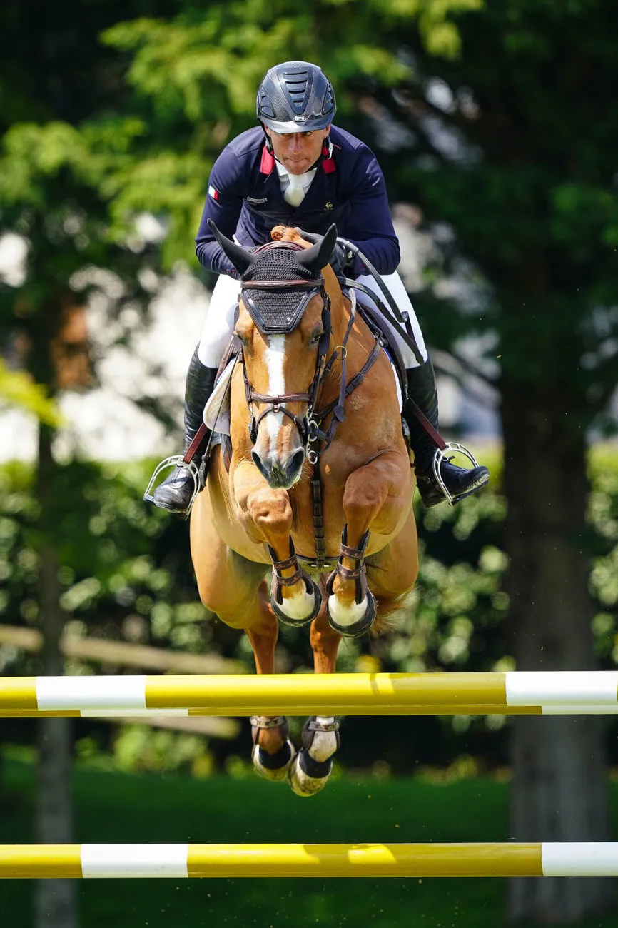 Avec Venezia d'Ecaussinnes, ici au CSIO 5* de La Baule, Thierry Rozier aura marqué l'histoire du saut d'obstacles.