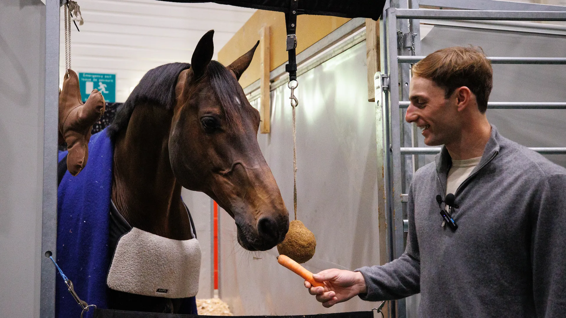 Ici aux côtés de son cavalier, United Touch S a exceptionnellement reçu la visite de la presse dans les boxs du CHI de Genève. 