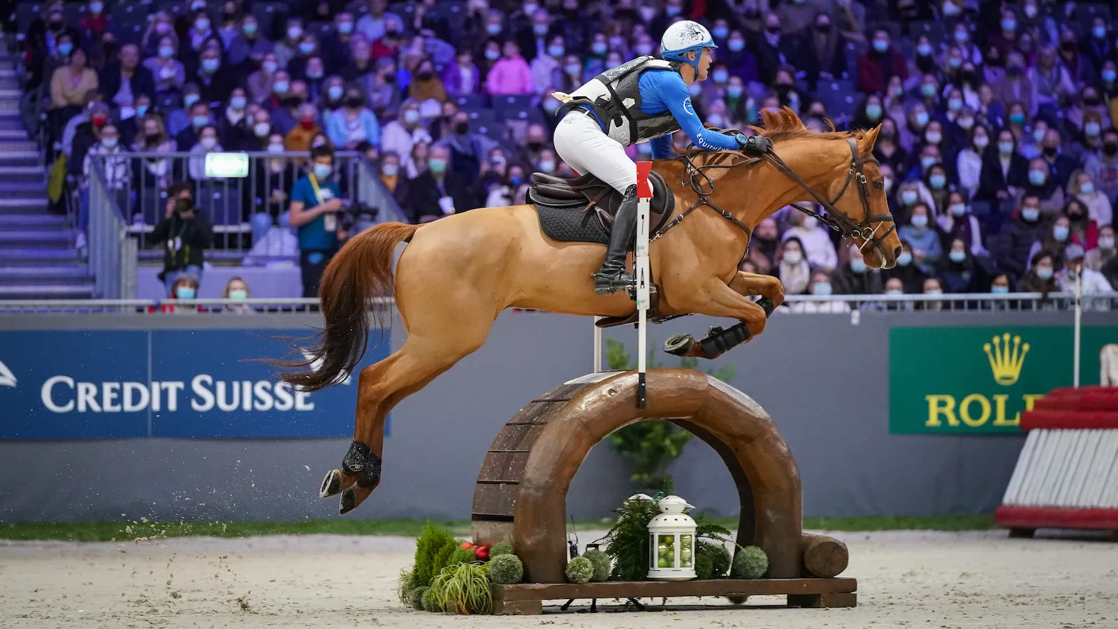 Karim Laghouag et Punch de l'Esques au cross indoor du CHI de Genève