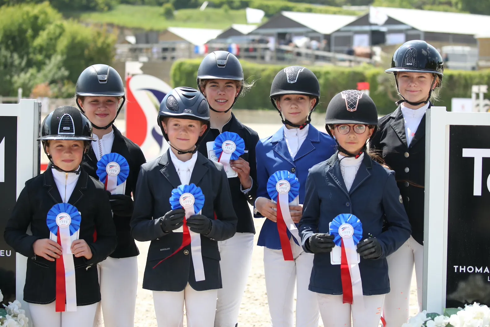 Les sept cavaliers auteurs d'un parcours parfait dans le championnat des As Benjamins ont été récompensés.