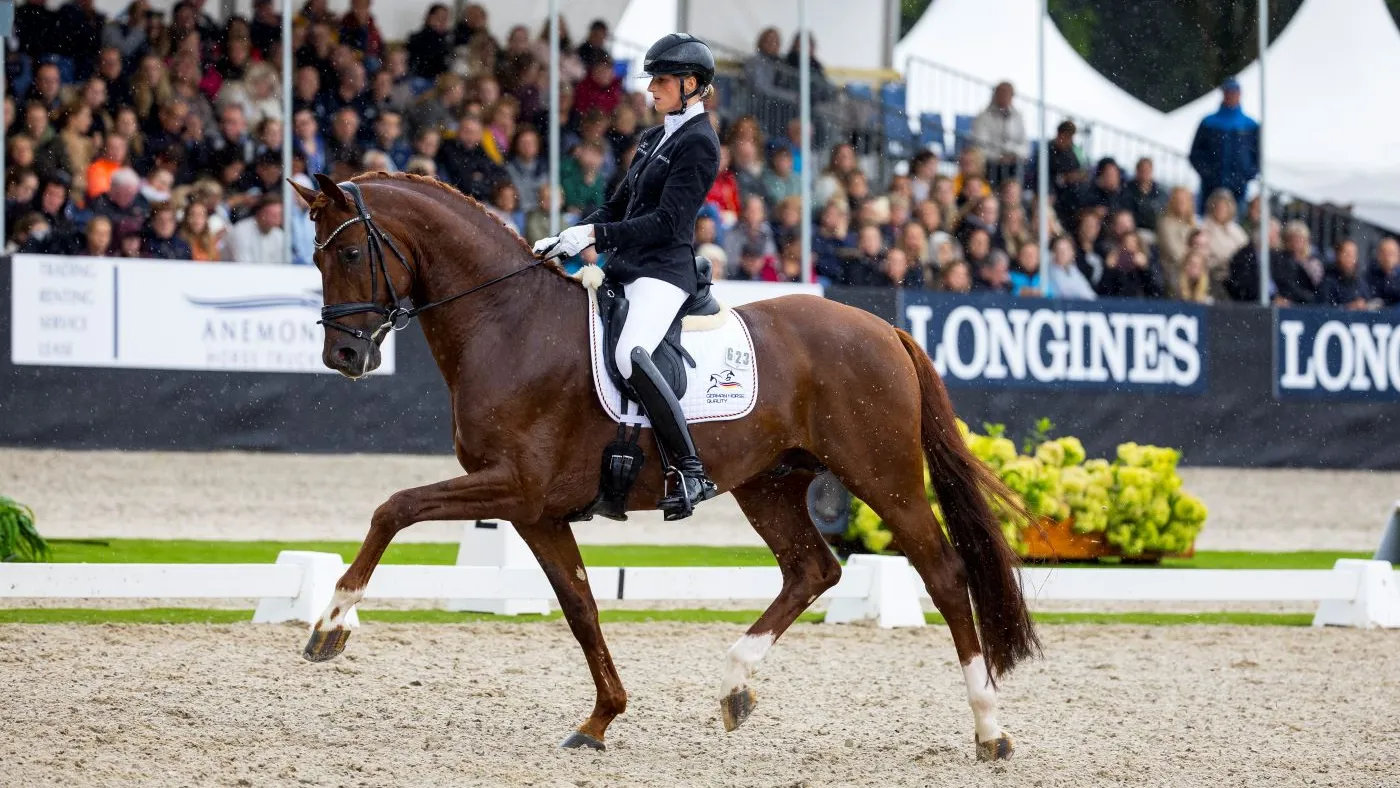 L’Allemande Leonie Richter et Vitalos (Han, Vitalis x De Niro), crédités de 88,4%, ont gagné leur deuxième médaille d’argent consécutive à Ermelo.