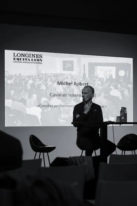 Particulièrement sensible au sujet du bien-être animal, Michel Robert a livré son analyse lors de la journée bien-être équin.