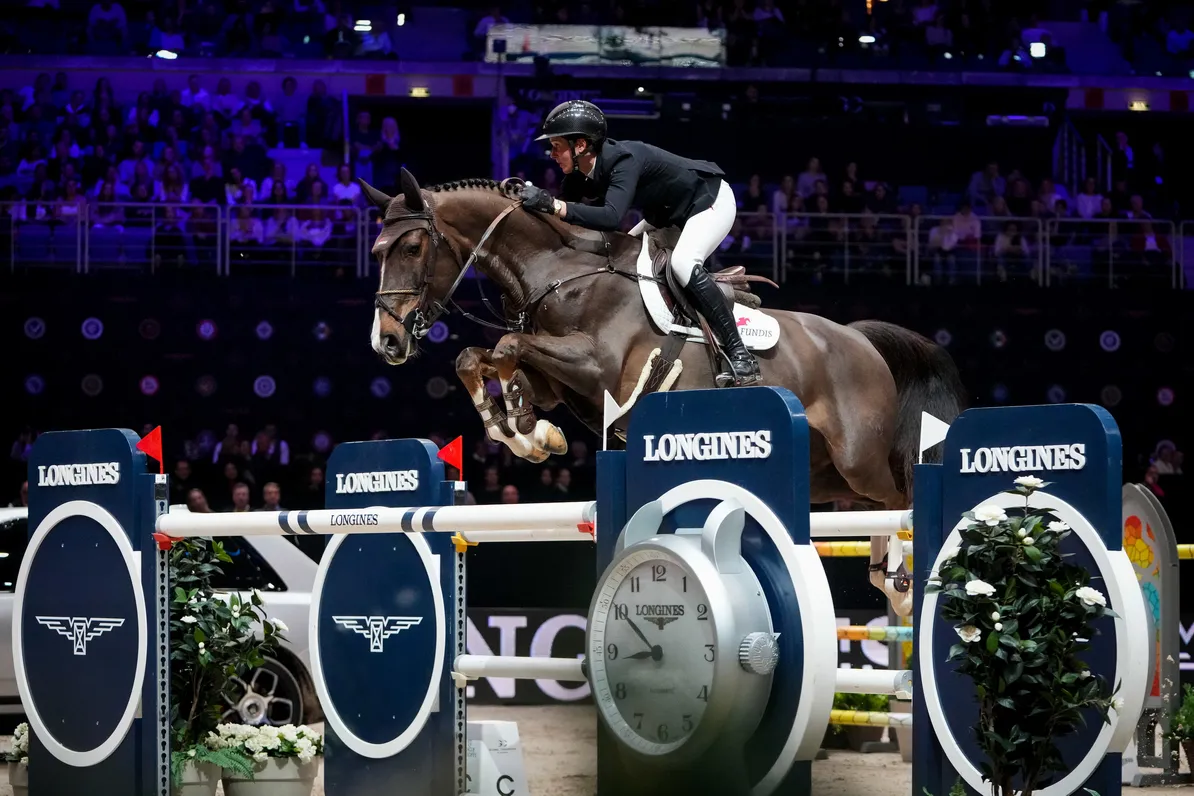 Katrin Eckermann et Cala Mandia ont réalisé le premier double sans-faute de la soirée et terminent finalement deuxièmes.
