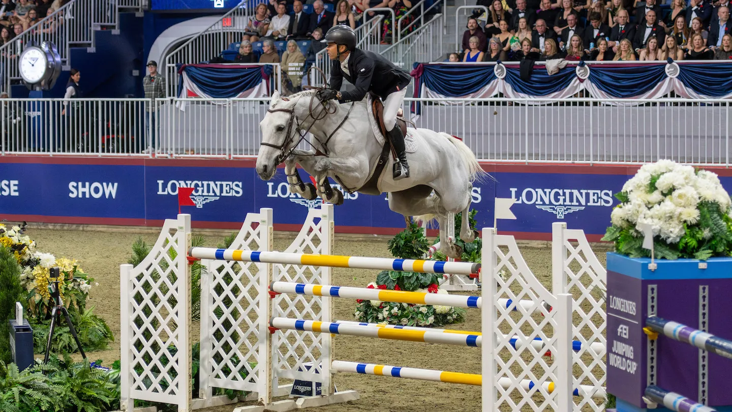 Kent Farrington et sa délicate Greya, qui a fait forte impression hier soir. 