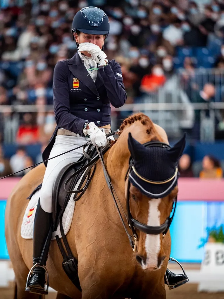 Beatriz Ferrer-Salat lors des adieux à la compétition de Delgado.