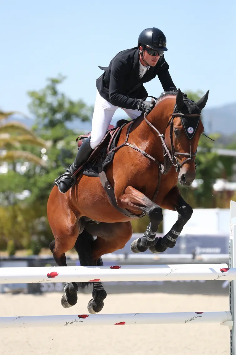 Ici à l'Hubside Jumping ce printemps, Emeric George et Duo du Ru ont pris une bonne cinquième place hier.