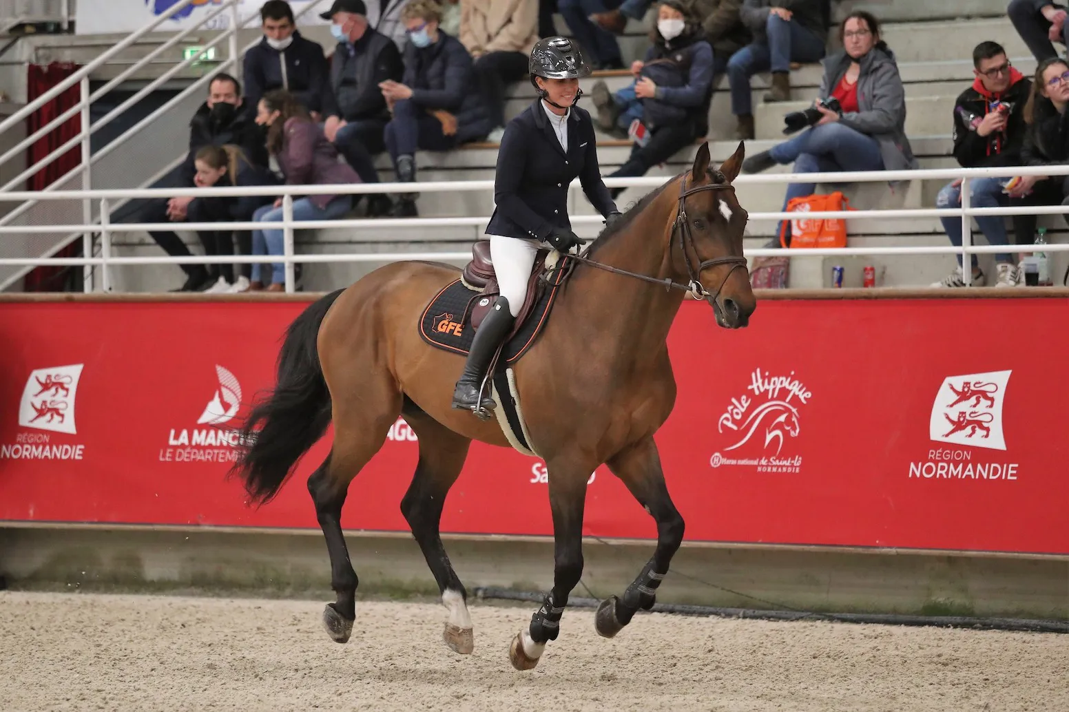 Maëlle Martin et Giovani de la Pomme au salon des étalons de sport à Saint-Lô en février dernier.