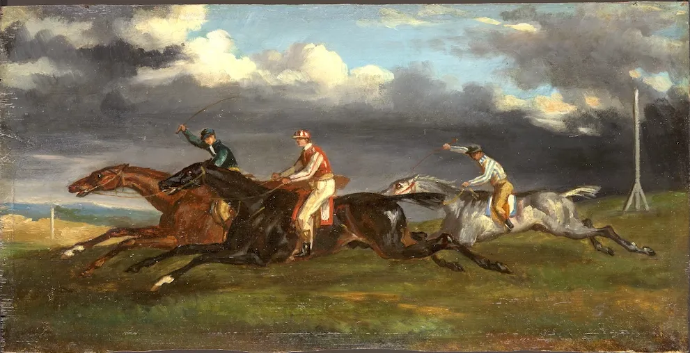 « Étude préparatoire pour le Derby d’Epsom », Géricault, 1821.