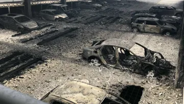 The inside of the car park. The horses were stabled on the first floor
